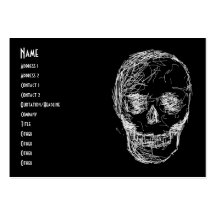 Skull, in White. Business Card Templates