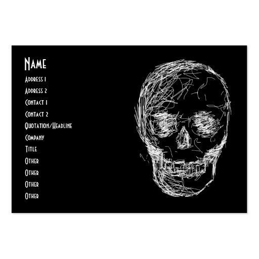 Skull, in White. Business Card Templates
