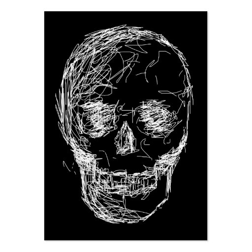 Skull, in White. Business Card Templates (back side)