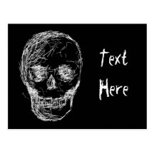 Skull, in White. Post Card