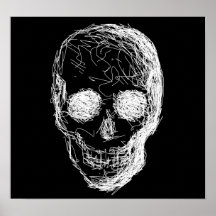 Skull, in White. Poster