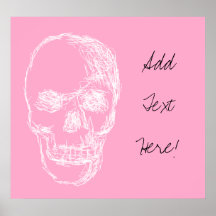 Skull, in White. Print