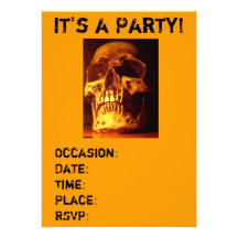 Skull Invitations Birthday or Halloween!
