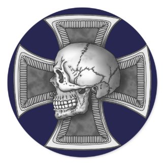 Skull iron-cross sticker