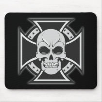Skull & Iron Cross: Vector Drawing: Mouse Mats