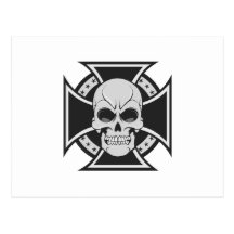 Skull & Iron Cross: Vector Drawing: Post Card