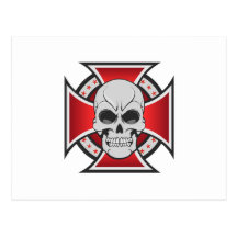 Skull & Iron Cross: Vector Drawing: Postcard