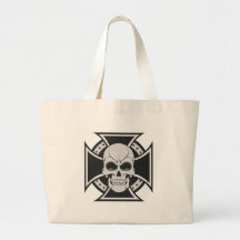 Skull & Iron Cross: Vector Drawing: Tote Bag