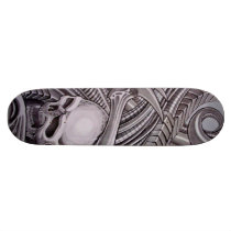 skull iron skate deck