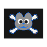 Skull Kat Blue - Gray Post Cards