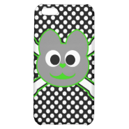 Skull Kat Green - Gray Cover For iPhone 5C