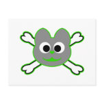 Skull Kat Green - Gray Postcards
