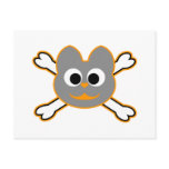 Skull Kat Orange - Gray Postcard