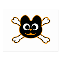 skull Kat orange Postcard