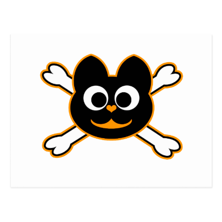skull Kat orange Postcard