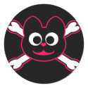 Skull Kat Pink stickers by KiKiKitty Skull Kat Pink stickers