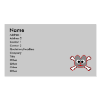 Skull Kat Red - Gray Business Card Template