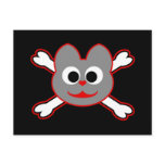 Skull Kat Red - Gray Postcards