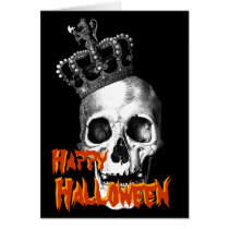 artsprojekt, happy, halloween, crown, king of great britain, young adult novel, male monarch, James Rollins, crowned head, king of the germans, king of england, king of france, allhallows eve, hallowe&#39;en, sovereign, monarch, bone, symbol, Cartão com design gráfico personalizado
