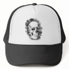 zaz_trucker_hat - Custom Mesh Skull trucker hats featuring skulls by the best artists for truck drivers. You can create a custom skull truckers hat by adding a name or any quote to these high quality mesh hats.: Sizes  Available colors: white_black