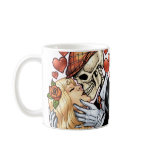 Skull Kiss with Hearts and Roses by Al Rio Mugs
