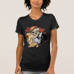 Skull Kiss with Hearts and Roses by Al Rio Tshirts