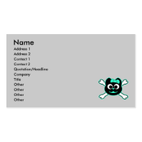 Skull Kitty Green Business Cards