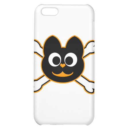 skull kitty orange iPhone 5C case