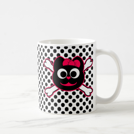 Skull Kitty Pink Coffee Mugs
