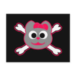 Skull Kitty Pink - Gray Post Card