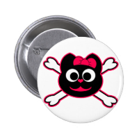 Skull Kitty Pink Pin