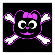 Skull Kitty purple posters