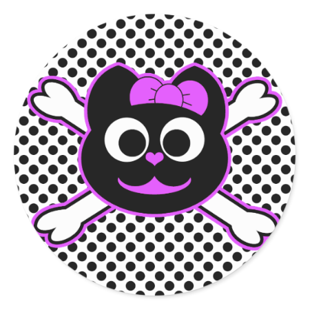 Skull Kitty purple Sticker