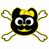 Skull Kitty yellow photo sculptures by KiKiKitty Skull Kitty yellow photo sculptures