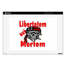 Skull Libertatem aut Mortem (Latin for Liberty or Decal For 15" Laptop