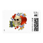 Skull Love - Skulls, Roses and Hearts by Al Rio Postage