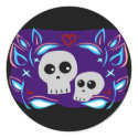 Skull Love stickers by toxiferousdark Skull Love stickers