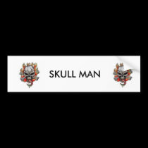 SKULL MAN bumper sticker bumper stickers