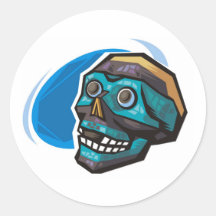 Skull Mask Round Sticker