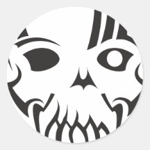 skull mask round stickers