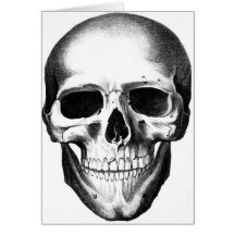 Skull Mask Skeleton Blank Add Custom Message Greeting Cards