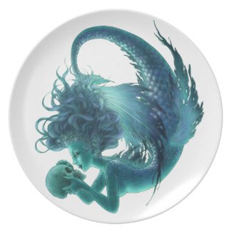 Skull Mermaid Plate - Secret Kisses plate