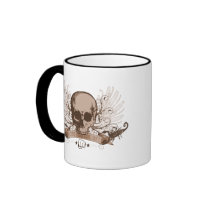 Skull montage - bronze coffee mugs