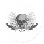 Skull montage - gray sticker