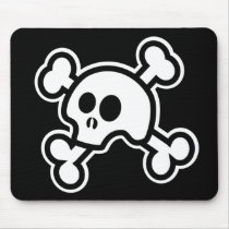Skull 'N Bones (Black) Mousepad by phantazm11 Skull 'N Bones (Black) Mousepad