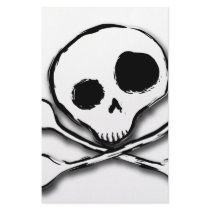 Skull N Bones Plain Stationery Design