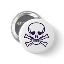 Skull n Bones white button