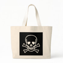 Skull-n-bones-wt Canvas Bag