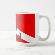 Skull n Cross Snorkels on Diver Below flag Mug