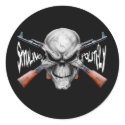 Skull n' Guns Sticker by smilingpolitely Skull n' Guns Sticker